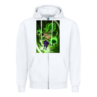 White legendary broly supersaiyajin poster travel Zipper Hoodie - lanVoArt