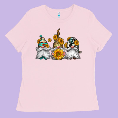 Western Sunflowers Gnomes Ladies Tee Designed By Jasminsmagicworld