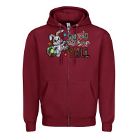 Burgundy Happy Easter Y'all Zipper Hoodie - CowhideDigitalArt