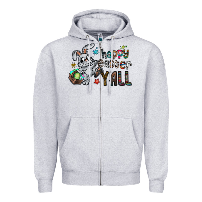 Happy Easter Y'all Zipper Hoodie by CowhideDigitalArt | Teevron