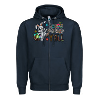 Navy Happy Easter Y'all Zipper Hoodie - CowhideDigitalArt