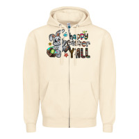 Sandshell Happy Easter Y'all Zipper Hoodie - CowhideDigitalArt