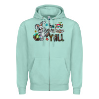 Seafoam Happy Easter Y'all Zipper Hoodie - CowhideDigitalArt
