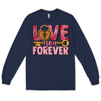 Navy Love you forever Valentine's Day Long Sleeve Tee - HowdyJamesFarm