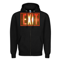 Black exit sign   hippie Zipper Hoodie - lanVoArt