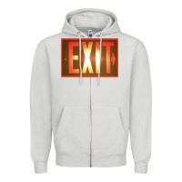 Dove Grey exit sign   hippie Zipper Hoodie - lanVoArt