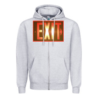 Heather Grey exit sign   hippie Zipper Hoodie - lanVoArt