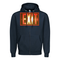 Navy exit sign   hippie Zipper Hoodie - lanVoArt