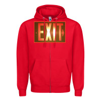 Red exit sign   hippie Zipper Hoodie - lanVoArt