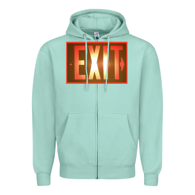 Exit Sign   Hippie Zipper Hoodie by lanVoArt | Teevron