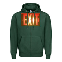 Sports Green exit sign   hippie Zipper Hoodie - lanVoArt