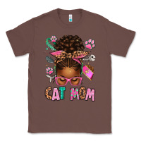 Chestnut Afro Messy Bun Cat Mom Classic Tee - texasbilliewilder