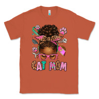 Copper Afro Messy Bun Cat Mom Classic Tee - texasbilliewilder