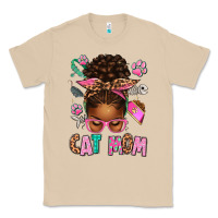 Mushroom Afro Messy Bun Cat Mom Classic Tee - texasbilliewilder