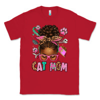 Red Afro Messy Bun Cat Mom Classic Tee - texasbilliewilder