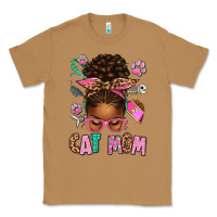 Toasted Coconut Afro Messy Bun Cat Mom Classic Tee - texasbilliewilder
