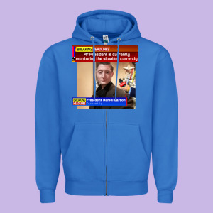 Daniel Larson Monitoring The Situation   Vintage Zipper Hoodie Designed By Lanvoart