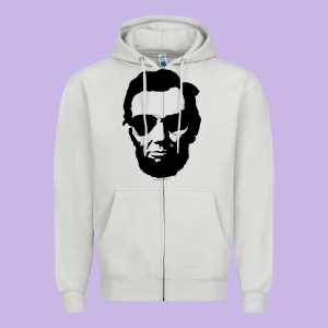 Cool Abe Lincoln With Aviator Sunglasses Black Zipper Hoodie Designed By Lanvoart