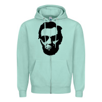 Seafoam cool abe lincoln with aviator sunglasses black Zipper Hoodie - lanVoArt