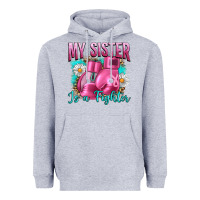 Heather Grey Breast Cancer My Sister Is A Fighter Heavyweight Hoodie - Artiststas