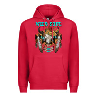 Cardinal Wild Soul Bull Skull Premium Hoodie - FaDigitalArtStudio