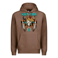 Chestnut Wild Soul Bull Skull Premium Hoodie - FaDigitalArtStudio