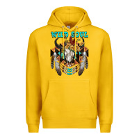 Lemon Wild Soul Bull Skull Premium Hoodie - FaDigitalArtStudio