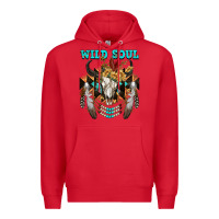 Red Wild Soul Bull Skull Premium Hoodie - FaDigitalArtStudio