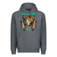 Rock Wild Soul Bull Skull Premium Hoodie - FaDigitalArtStudio