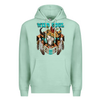 Seafoam Wild Soul Bull Skull Premium Hoodie - FaDigitalArtStudio