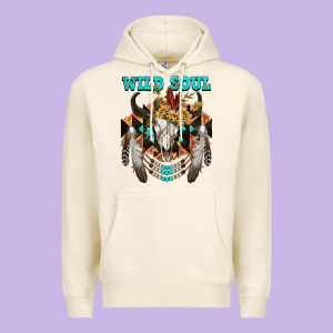 Wild Soul Bull Skull Premium Hoodie Designed By Fadigitalartstudio