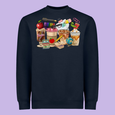 Teacher Coffee Cups Heavyweight Sweatshirt Designed By Fadigitalartstudio