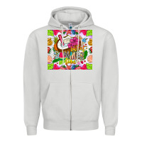 Dove Grey summer time Zipper Hoodie - CowhideDigitalArt