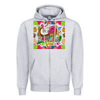 Heather Grey summer time Zipper Hoodie - CowhideDigitalArt