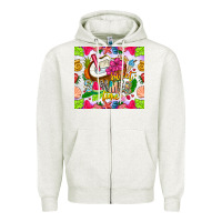 Oatmeal Heather summer time Zipper Hoodie - CowhideDigitalArt