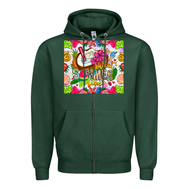 Summer Time Zipper Hoodie by CowhideDigitalArt | Teevron