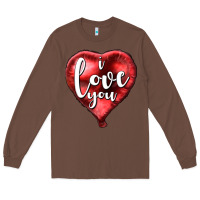 Chestnut I love you heart balloon Valentine's Day Long Sleeve Tee - HowdyJamesFarm