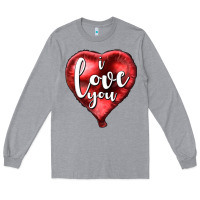 Heather Grey I love you heart balloon Valentine's Day Long Sleeve Tee - HowdyJamesFarm