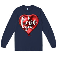 Navy I love you heart balloon Valentine's Day Long Sleeve Tee - HowdyJamesFarm
