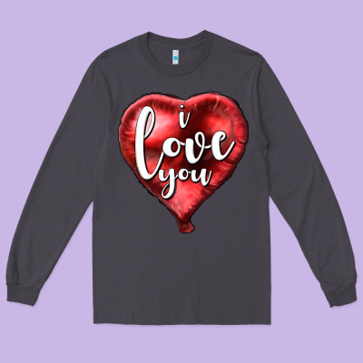 I Love You Heart Balloon Valentine's Day Long Sleeve Tee Designed By Howdyjamesfarm