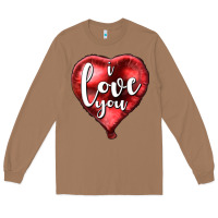 Toasted Coconut I love you heart balloon Valentine's Day Long Sleeve Tee - HowdyJamesFarm