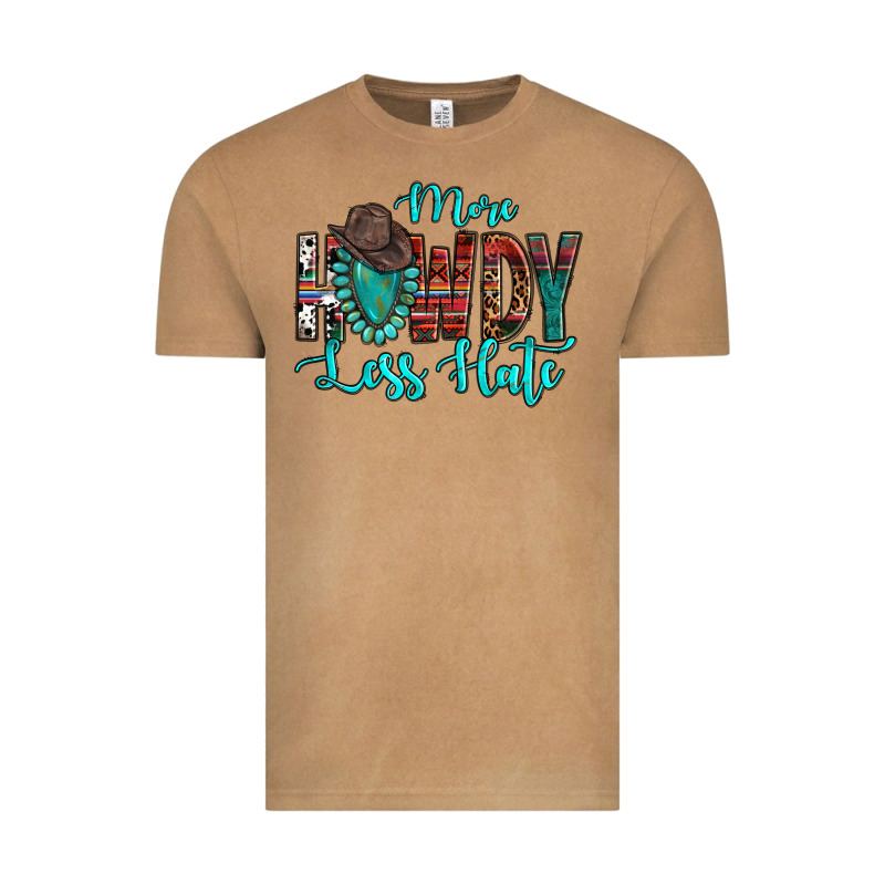 Western More Howdy Less Hate Cowboy Hat Gemstone Vintage Tee by HowdyJamesFarm | Teevron
