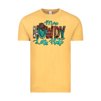 Vintage Mustard Western More Howdy Less Hate Cowboy Hat Gemstone Vintage Tee - HowdyJamesFarm