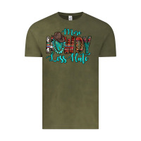 Vintage Olive Western More Howdy Less Hate Cowboy Hat Gemstone Vintage Tee - HowdyJamesFarm