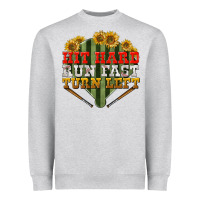 Heather Grey hit hard run fast turn left Heavyweight Sweatshirt - BundleAndBundleShop
