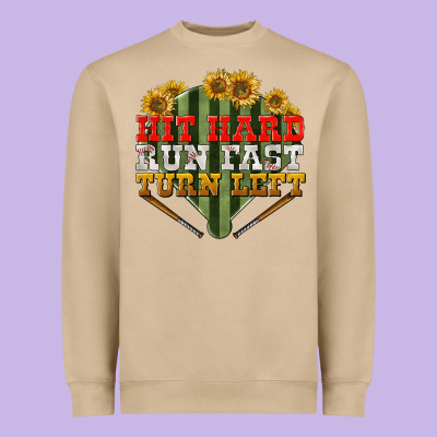 Hit Hard Run Fast Turn Left Heavyweight Sweatshirt Designed By Bundleandbundleshop