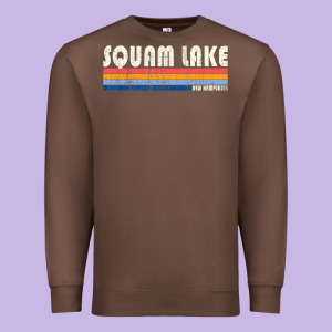 Vintage 70s 80s Style Squam Lake Nh Premium Sweatshirt Designed By Lanvoart