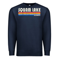 Navy Vintage 70S 80S Style Squam Lake Nh Premium Sweatshirt - lanVoArt