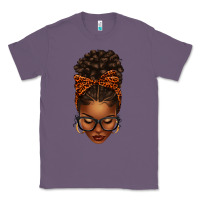 Lavender afro messy bun orange leopard bow Classic Tee - texasbilliewilder