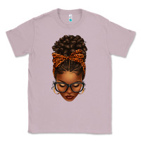 Lilac afro messy bun orange leopard bow Classic Tee - texasbilliewilder